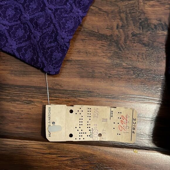 Vintage Weber Original Dead Stock Purple Print Turtleneck Boho Mod Squad - Picture 7 of 8